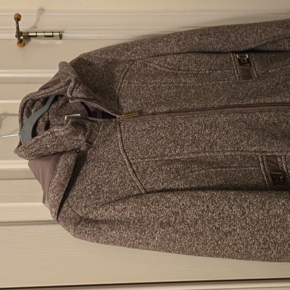LIZ CLAIBORNE WOMEN'S BEAUTIFUL "TAUPE TWEED" HOODED  WINTER COAT SIZE SMALL - Picture 6 of 16